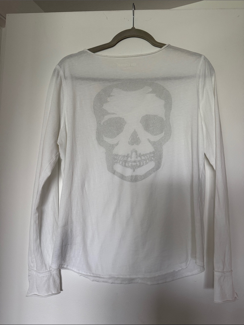 Zadig & Voltaire White Long-Sleeve Skull Tee